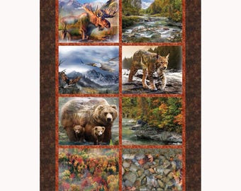 Autumn Scenes Quilt Pattern (PDF Download) -Hoffman Call of the Wild Panel Quilt - Advanced Beginner