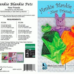 Couverture Hankie Pets-New Friends PDF Patron Créations Chat Noir
