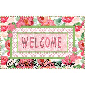 Motif de courtepointe à accrocher au mur Welcome With Flowers PDF - Mini suspension murale facile à appliquer