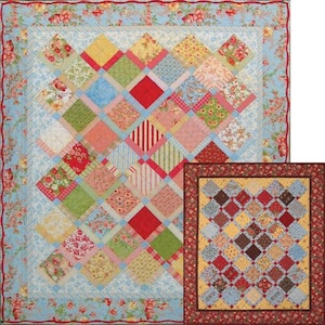 Scalloped Charm Quilt Pattern PDF Quilt Pattern-Pieced Quilt Pattern by Black Cat Creations