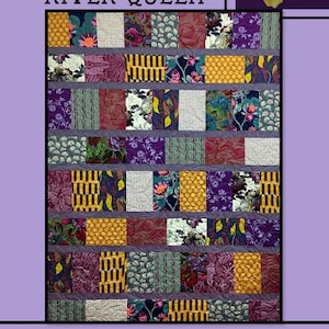 River Queen Quilt Pattern: Floral & Geometric Fat Quarters (PDF Download)