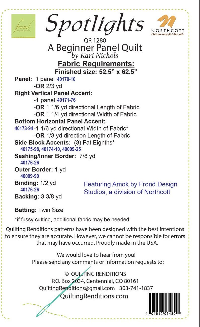 Spotlight Sign Pdf Spotlights Quilt Pattern PDF - Beginner Panel Quilt - Etsy