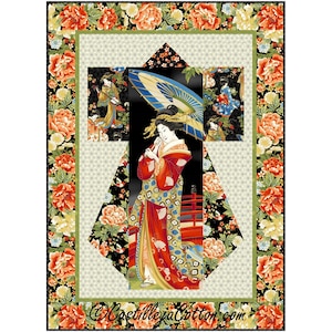 Kyoto Gardens Kimono Quilt Pattern: Northcott Stoff (PDF-Muster)