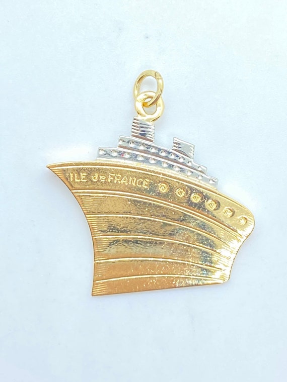 Vintage 18k ile De France Cruise Ship Charm Etsy