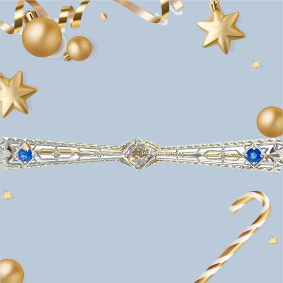 Magnificent antique diamond bar pin