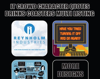 IT CROWD "cork back" Coasters - Hot Drinks / Bar Mat  - Choose yours / Hardboard / Gloss Finish - Original unofficial TV themed designs
