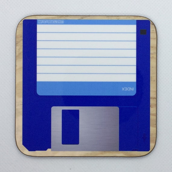 FLOPPY DISC - "raw back" Coasters - Hot Drinks / Bar Mat  - Choose / Hardboard / Gloss Finish - Original novelty retro tech themed design