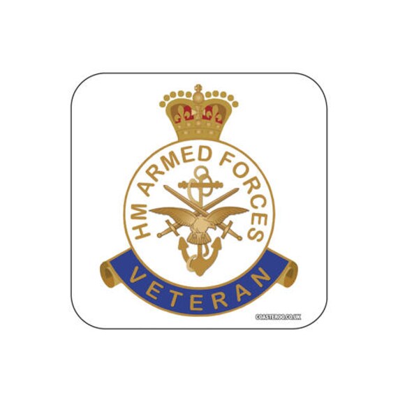 UK MILITARY "raw back" Coasters - Hot Drinks / Bar Mat - Choose yours / Hardboard / Gloss Finish - RAF, Royal Lancers, Armoured Corps