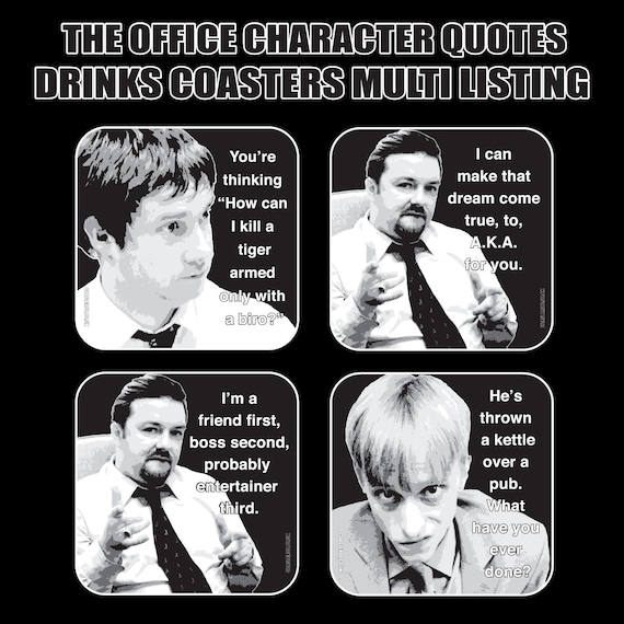 THE OFFICE "raw back" Coasters - Hot Drinks / Bar Mat  - Choose yours / Hardboard / Gloss Finish - Original unofficial TV themed designs