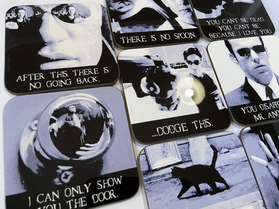 THE MATRIX "raw back" Coasters - Hot Drinks / Bar Mat - Choose yours / Hardboard / Gloss Finish - Original unofficial movie themed designs