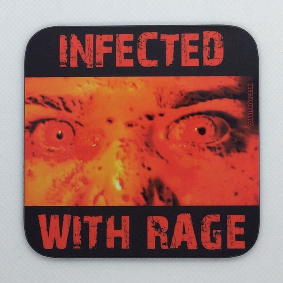 28 DAYS LATER "cork back" Coasters - Hot Drinks / Bar Mat  - Choose / Hardboard / Gloss Finish - Original unofficial movie themed design