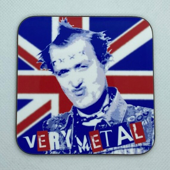 YOUNG ONES - Drinks Coaster "Very Metal" Vyvyan - Hardboard / Gloss Finish - Original unofficial TV themed design
