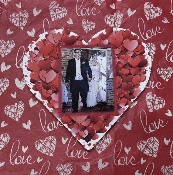 Jigsaw HEART / HARDBOARD - Custom Photo / Personalised - Glossy Finish