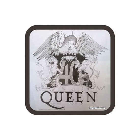 MUSIC Drinks Coaster "Queen 40th Anniversary Album Cover" - Hand Drawn Art - Hardboard / Gloss Finish