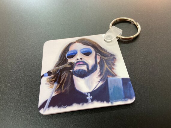 DAVE GROHL - Key Fob "Portrait by Kev Guyler" - Plastic / Double Sided / Gloss Finish - Original unofficial music themed design