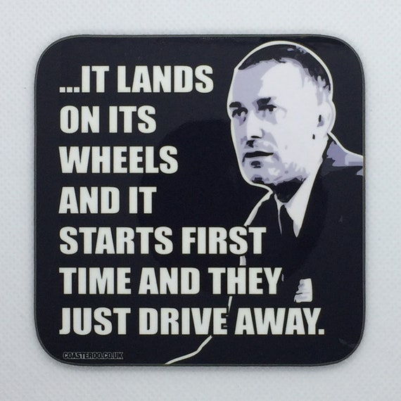 ALAN PARTRIDGE - Drinks Coaster "And They Just Drive Away" - Hardboard / Gloss Finish - Original unofficial TV themed design