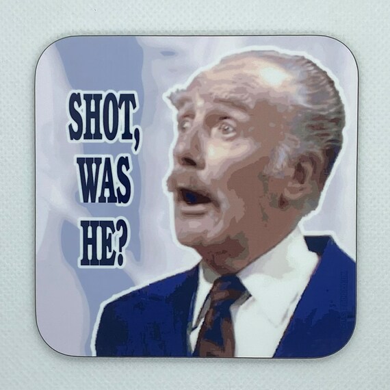 FAWLTY TOWERS - Drinks Coaster "Shot, Was He?" - Hardboard / Gloss Finish - Original unofficial TV themed design