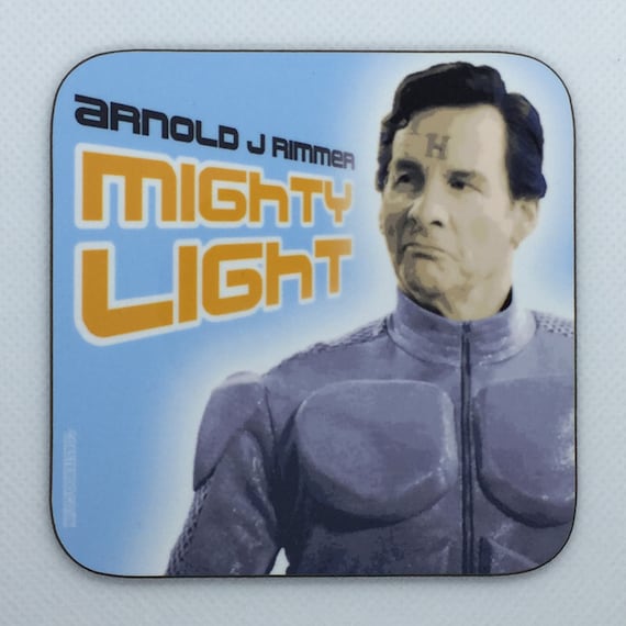 RED DWARF - Drinks Coaster "Mighty Light" - Super Rimmer - Hardboard / Gloss Finish - Original unofficial TV themed design