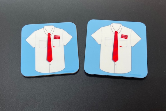 SHAUN of the DEAD - Drinks Coaster "Shaun's Shirt with red on it" - Hardboard / Gloss Finish - Original unofficial movie themed design