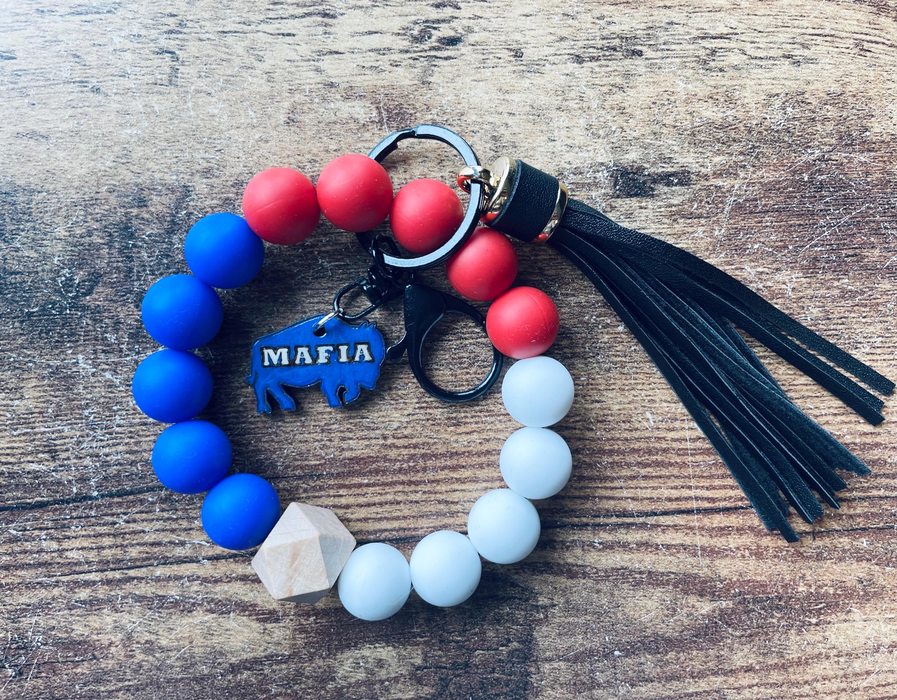 Buffalo Bill Mafia Keychain: Beaded Bracelet With Buffalo Charm - Etsy