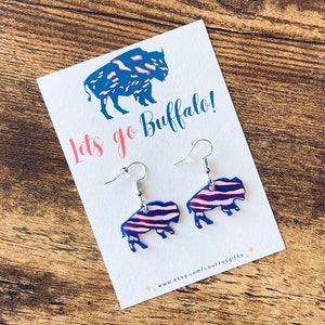 Buffalo Mafia Earrings | Buffalo Earrings | Bills Earrings for her | Bills gift for her best friend | Buffalo Bill for her | sister gift for