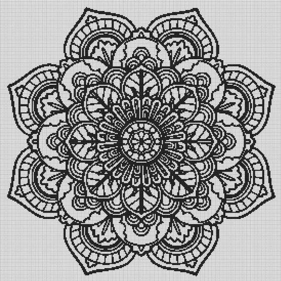Download mandala cross stitch mandala wall art cross stitch pattern ...