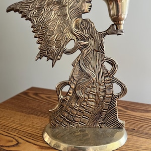 Vintage Brass Angel Candle Holder