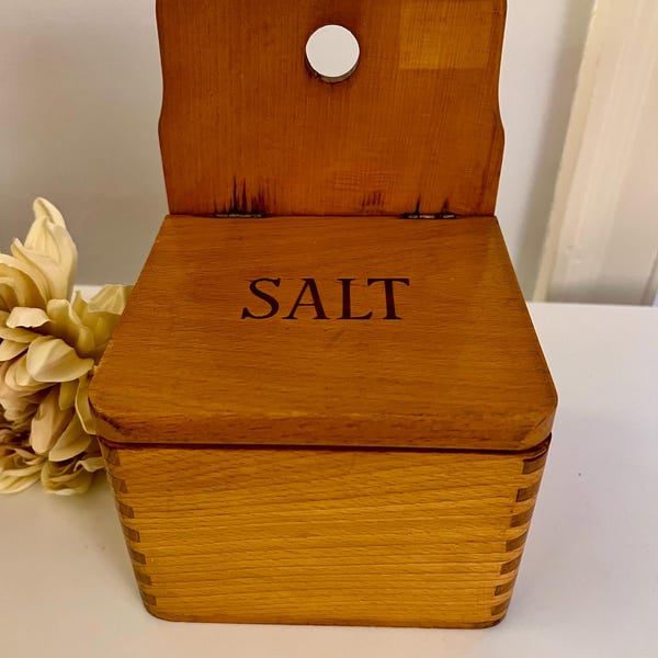 Vintage Wood Salt Box