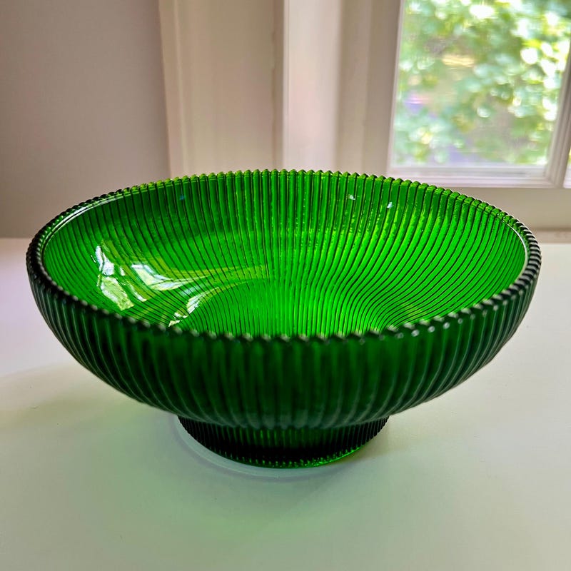 VASE BOWL W/ FOOT GREENERY RECYCLED GLASS 37  - 5921119 main image 1