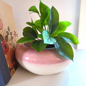Pink and White Vintage Planter Bowl