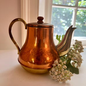 Vintage Copper and Brass Tea Kettle