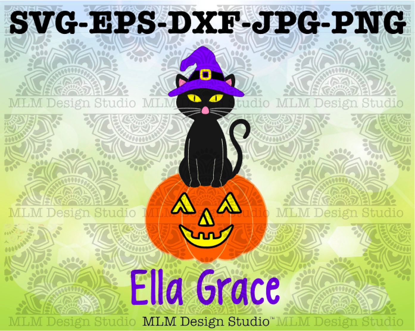 Drawing & Illustration Art & Collectibles Witch Cat in a Pumpkin svg ...