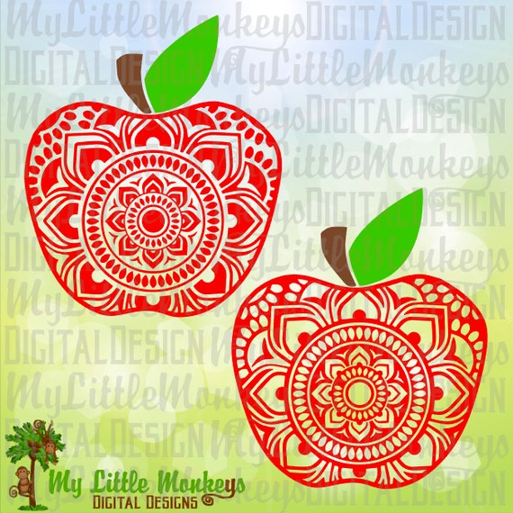 Download Apple Svg Mandala Decal Commercial Use Svg Cut File Clipart Png Dxf Eps
