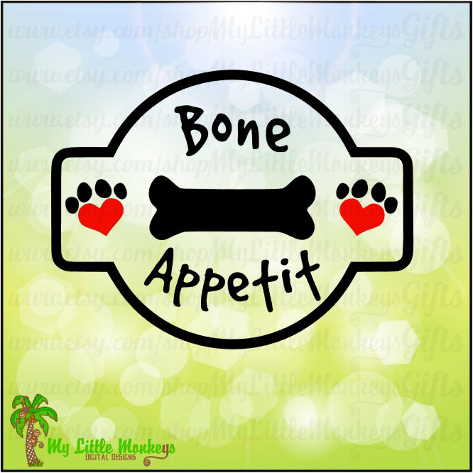 Bone Appetit Dog Bone Treat Jar Label Design for You to Etsy