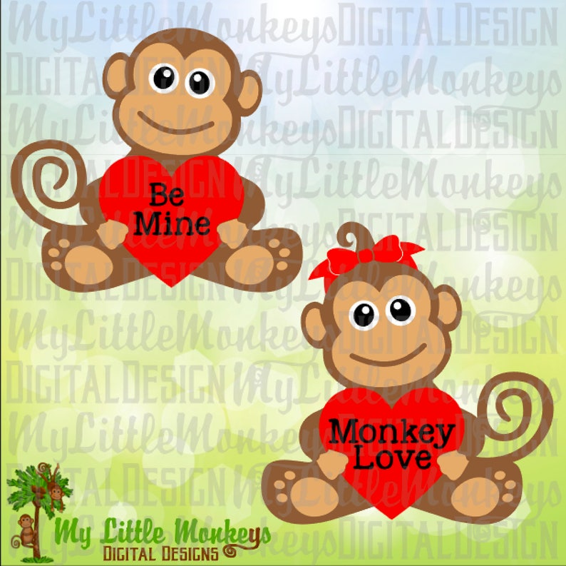 Download Cute Monkey With Heart Valentine S Day Designs Commercial Use Svg Cut File And Clipart Instant Download Clip Art Art Collectibles