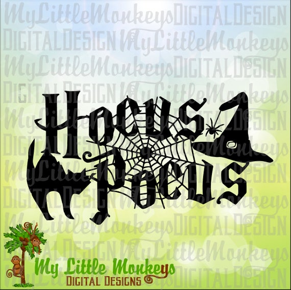 Download Free Hocus Pocus Black Cat Spider Web And Witch Hat Halloween Etsy SVG Cut Files