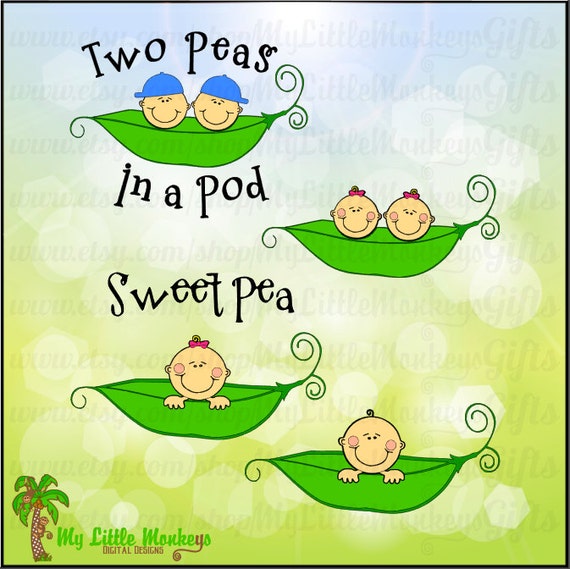 Sweet Pea Two Peas In A Pod Pea Pod Baby Design Commercial Etsy