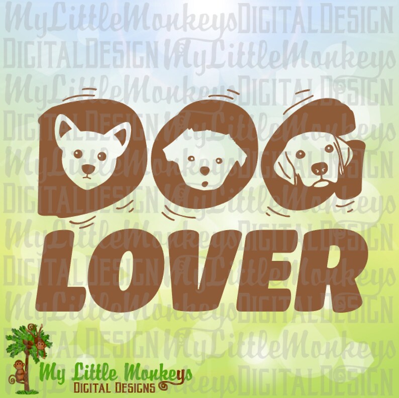 Dog Lover Dog Cutout Word Art Design Digital Clipart and Cut Etsy