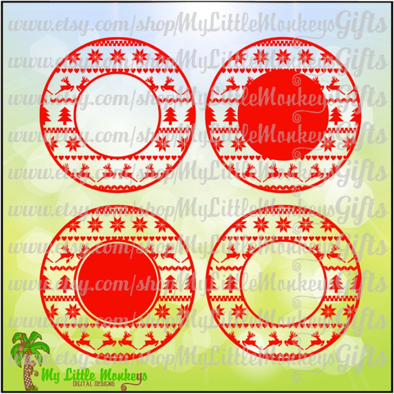 Download Fair Isle Ugly Sweater Pattern Monogram Base Digital Clipart Instant Download Svg Dxf Eps Jpeg Png Clip Art Art Collectibles