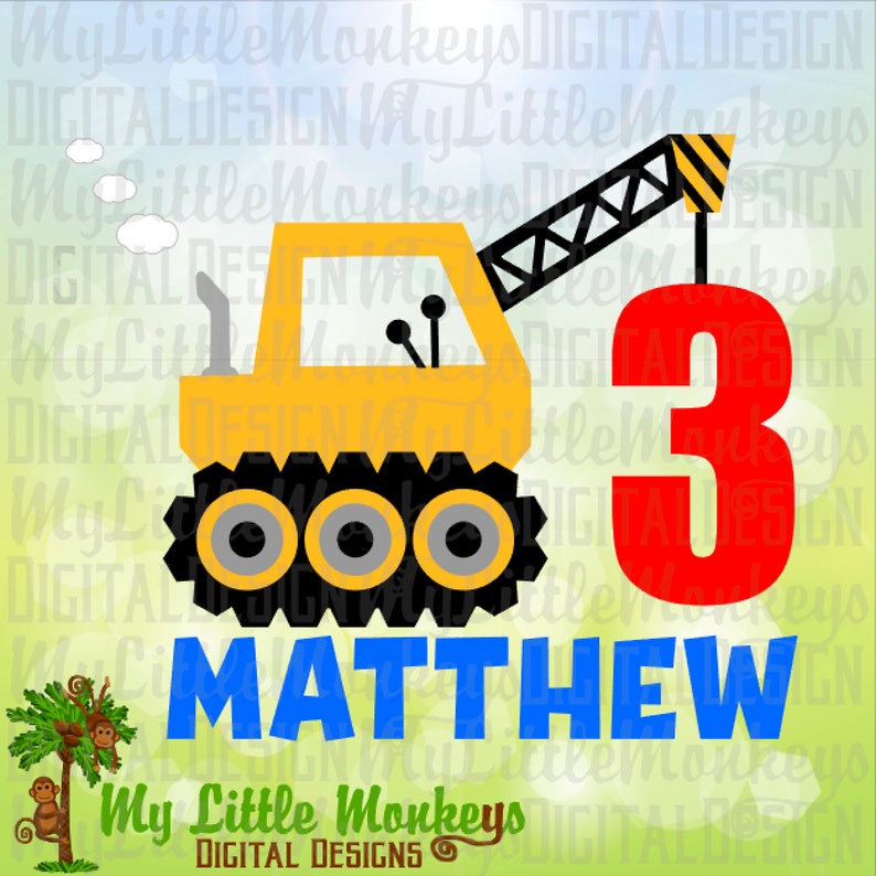 Download Kids SVG Construction Birthday svg Construction svg | Etsy