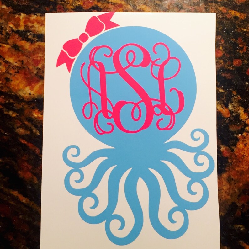 Download Monogram Octopus with Bow or Sailor Hat Monogram Base ...