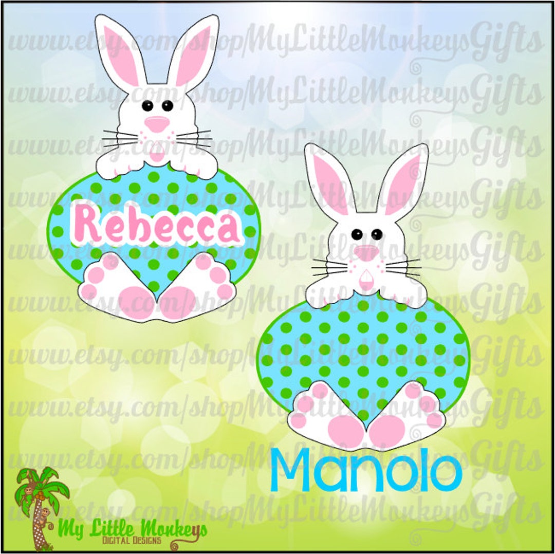 Bunny and Egg Easter Design Digital Clipart & Cut File Instant - Etsy