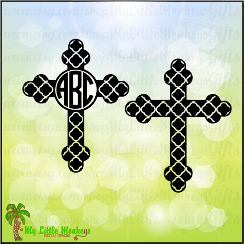 Download Clip Art Quatrefoil Cross Monogram And Solid Design Digital Clipart Instant Download Svg Eps Dxf Png Jpeg File Art Collectibles