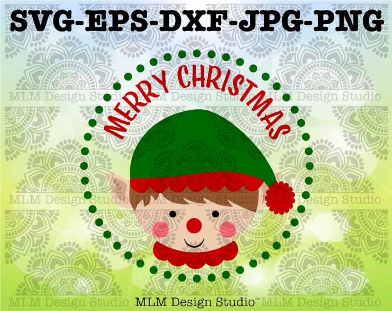 Christmas Bundle Trees Santa Reindeer Elf Girl Elf Dotted Frame Christmas Design Commercial Use SVG Clipart /& Cut File Instant Download