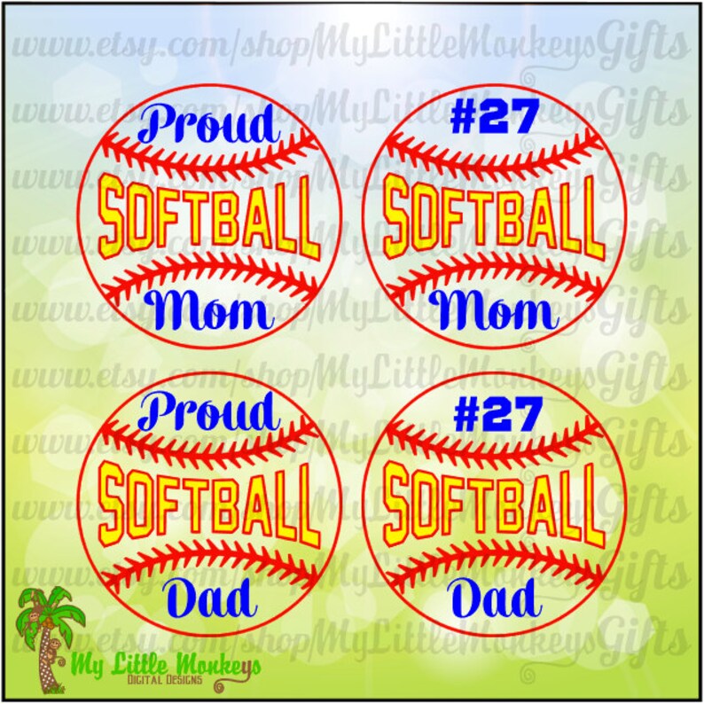 Download Proud Softball Mom Dad Design Full Color Digital File Jpeg Png Svg Eps Dxf Instant Download Clip Art Art Collectibles Mtacademy Co Il