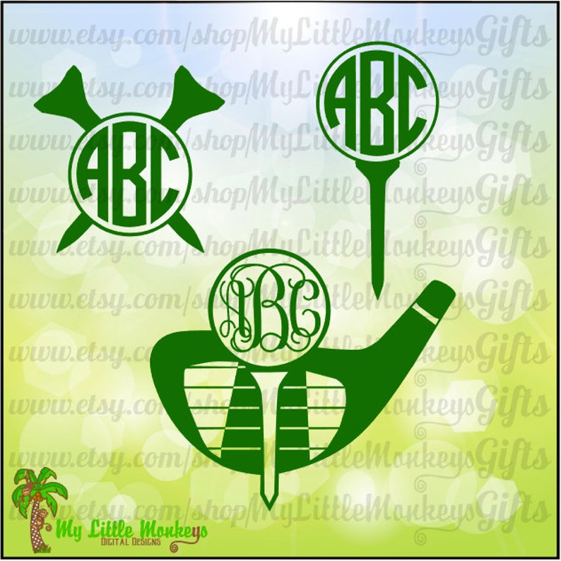 Download Golf Monogram Base Set Digital Cut File Clipart Instant | Etsy