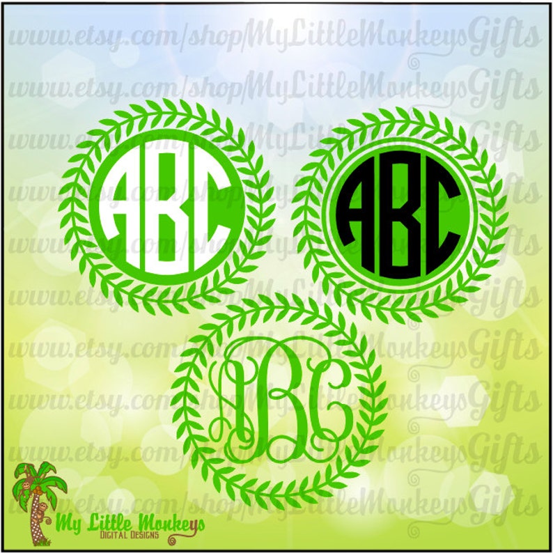 Download Clip Art Leafy Vine Wreath Monogram Frame Base Design Commercial Use Svg Clipart And Cut File Instant Download Art Collectibles