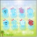 Monogram Octopus with Bow or Sailor Hat Monogram Base Designs Digital Clipart Instant Download Full Color Jpeg, Png, SVG, DXF EPS Files