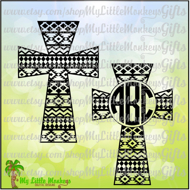 Download Aztec Cross Monogram and Solid Design Digital Clipart Instant | Etsy