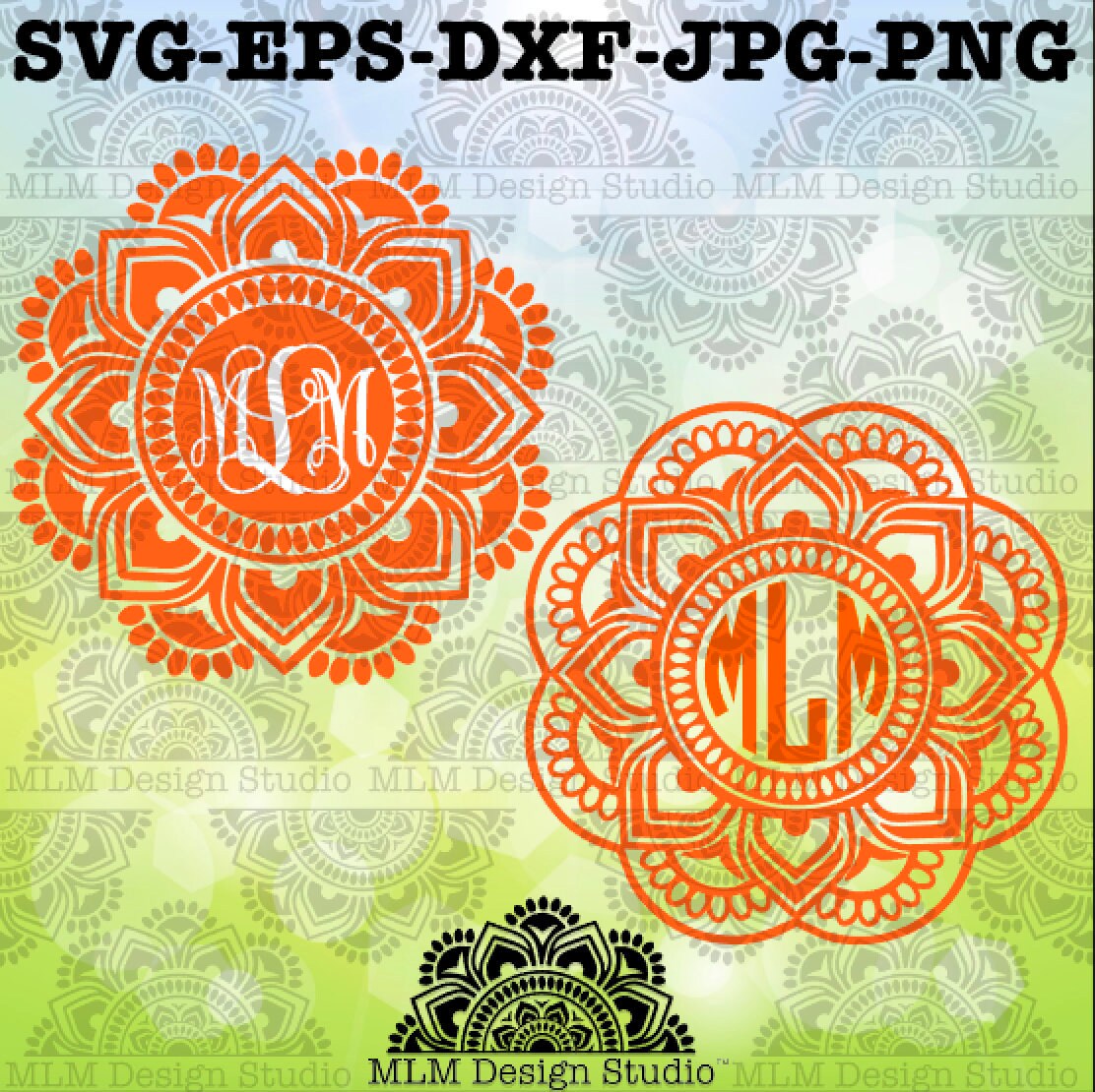 Download Mandala Svg Monogram Base Design 2 Color 3 Color Svgs Cut Etsy